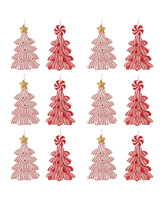 Slickblue Set of 12 Candy Tree Ornaments for Festive Holiday Decor