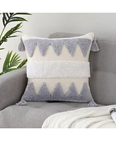 Caromio 1Pc Tufted Tassels Chenille Decorative Throw Pillow Covers 18" x