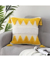 Caromio 1Pc Tufted Tassels Chenille Decorative Throw Pillow Covers 18" x