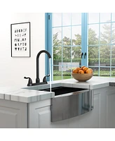 Streamdale Furniture Kitchen Sink Faucet With 2 Handles, 3-Hole Installation, Matte