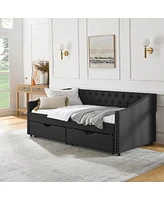 Streamdale Furniture Upholstered Twin Size Daybed with Drawers