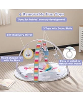 Givimo Baby Play Gym Mat 7-in-1 Tummy Time Activity Mat with 5 Detachable Toys