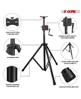 5 Core Speaker Stand Pair Tripod Tall Crank Up Height Adjustable Heavy Duty Floor Stands 35mm Pa Pole Mount