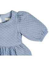 Hope & Henry Toddler Girls Quilted Puff Sleeve Dress