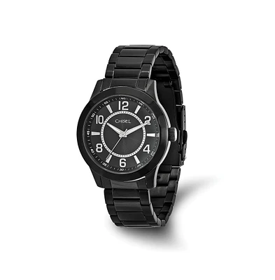 Chisel Stainless Steel Black Ip-plated Black Dial Watch