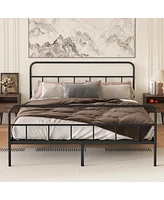 Streamdale Furniture Metal Platform Bed Frame With Headboard, Sturdy Metal Frame, No Box Spring Needed(King)