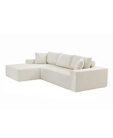 Streamdale Furniture Modern Minimalist L-Shape Sleeper Sofa with Free Combination