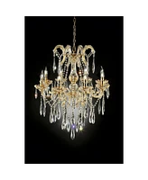 Streamdale Furniture 35" Tall" Luminere" 8 Led Light Chandelier With Crystals, Matte Gold And Crystal