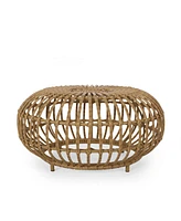 Streamdale Furniture Boho-Chic Handcrafted Faux Rattan Woven Coffee Table