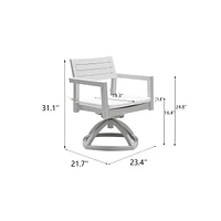 Sunbrella Fabric Swivel Rocker Dining Chair with Ergonomic Backrest