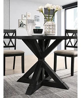 Simplie Fun indvale Cross-Buck Wood 5-Piece Dining Set in Black