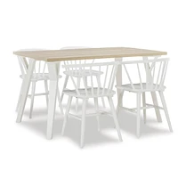Alwynn 5-Piece Dining Set Stylish Table & Windsor Chairs