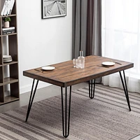 7-Piece Dining Set, Hairpin Dining Table with 6 Chairs, 4 Color Options