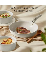 Simplie Fun Granite Cookware Set Non-Stick, Stackable, Dishwasher-Safe