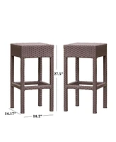 Milton Wicker Backless Bar Stool