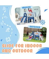 Simplie Fun Pirate Ship Toddler Slide Set: 10-in-1 Indoor/Outdoor Playground