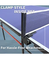 8FT Foldable Ping Pong Table Set with Net, Paddles, Balls