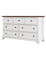 Streamdale Furniture Wooden Captain Seven-Drawer Dresser For Bedroom, Living Room, Kids' Room