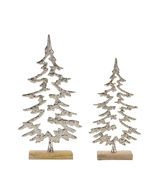 Slickblue Set of 2 Tree on Base Ornaments for Holiday Decorating