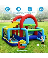 Sugift Inflatable Jumping Castle Bounce House with Dual Slides and 480W Blower