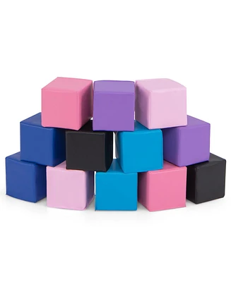 Sugift 12 Pieces Soft Foam Building Blocks Climbing Foam Cubes Set for Kids