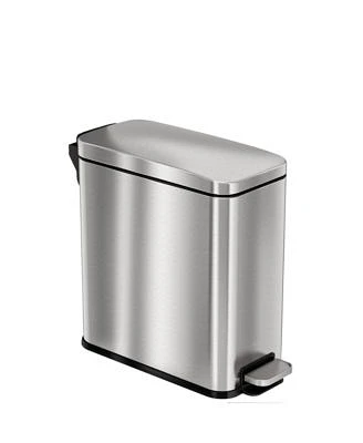 iTouchless SoftStep Stainless Steel Round Step Trash Can with AbsorbX Odor Filter Removable Inner Bucket