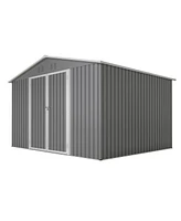 excellent10x8 Multi-Purpose Storage Shed Galvanized Steel, Weather-Resistant, Versatile Use