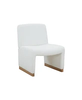 Streamdale Furniture Comfy Armless Accent Chair with Wood Legs