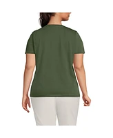 Lands' End Women's Plus Relaxed Supima Cotton Crew Neck T-Shirt