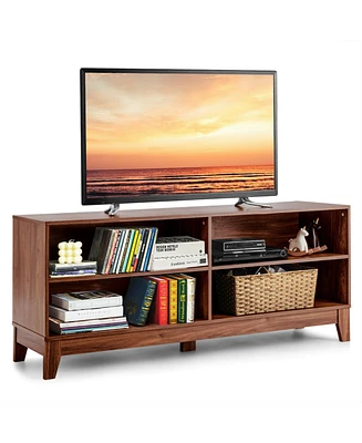 Gymax 58'' Modern Wood Tv Stand Console Storage Entertainment Media Center Living Room