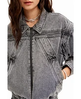 Desigual Women's Denim detachable sleeve jacket