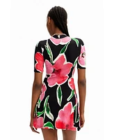 Desigual Women's Short floral skater dress