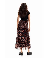 Desigual Women's Geometric combination midi dress