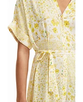 Desigual Women's Floral midi shirt dress