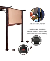 Skonyon 12 x 9 Feet Outdoor Pergola Gazebo with Retractable Canopy Shades