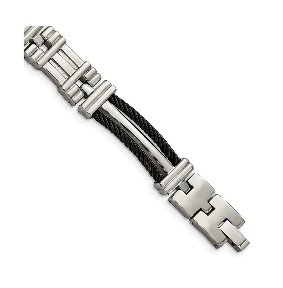 Chisel Titanium Polished Black Ip-plated Bracelet