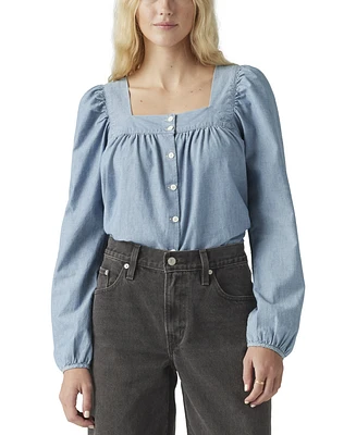 Levi's Amber Cotton Long-Sleeve Button-Front Blouse