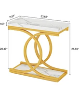 Tribesigns Modern Side Table, Rectangle End Table Narrow Sofa End Table for Living Room