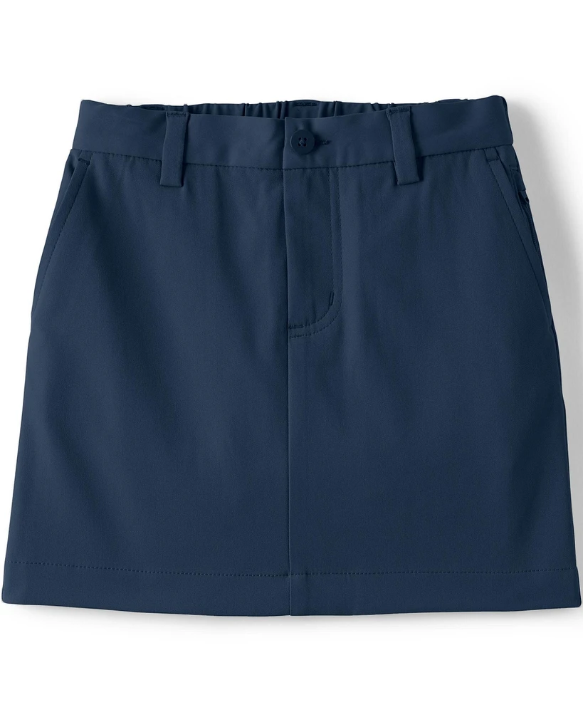 Lands' End Big Girls School Uniform Active Performance Chino Skort Top of the Knee