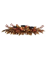 Slickblue Autumn Harvest Maple & Berries Candelabrum Arrangement