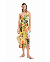 Desigual Women's Tropical Wrap Midi Dress