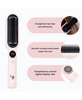 L'ange Professional Hair Smooth-It 2-in-1 Digital Straightening Comb