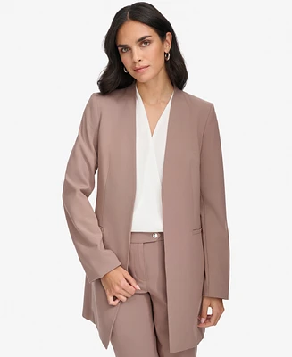 Calvin Klein Women's Roll Sleeve Open Front Blazer