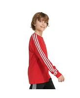 adidas Big Boys Long Sleeve 3-Stripe Raglan Tee