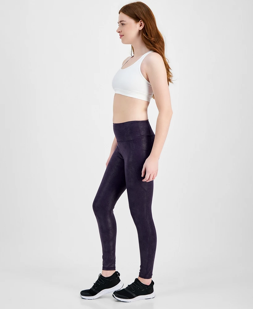 Id Ideology Women's Metallic Leggings, Created by Macy's