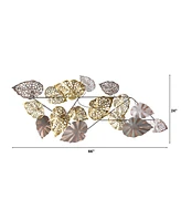 Slickblue Scattered Metal Leaves Wall Art Decor