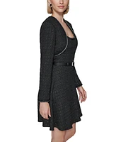 Karl Lagerfeld Paris Women's Boucle Tweed Shrug Jacket