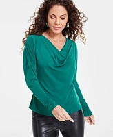 I.n.c. International Concepts Women's Cowl-Neck Long-Sleeve Top, Created for Macy's