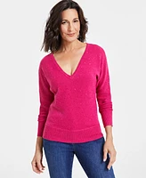 I.n.c. International Concepts Women's Sequin-Shine V-Neck Sweater, Created for Macy's