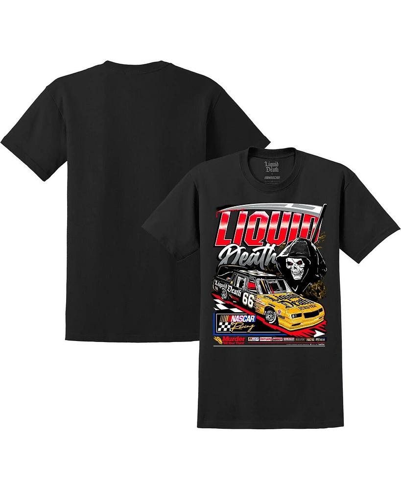 E2 Apparel Men's and Women's Black Nascar x Liquid Death Thirst Hearse Tri-Blend T-Shirt